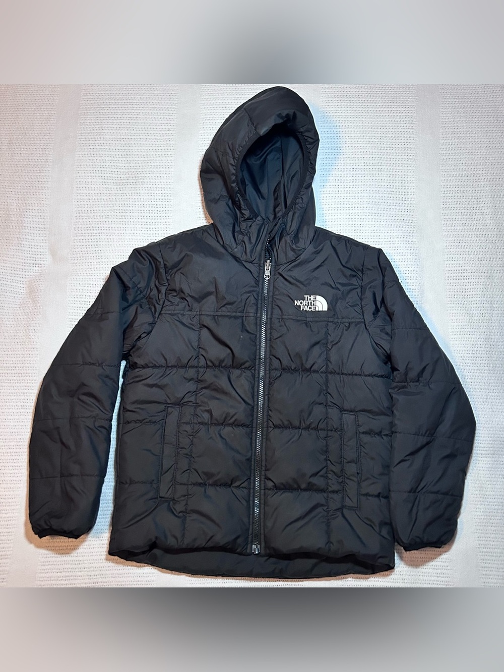 The North Face Shasta Boys 10-12 Black Reversible Puffer Jacket Quited